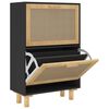 vidaXL Shoe Cabinet | Black and Natural Rattan
