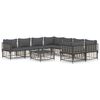 vidaXL 9 Piece Garden Lounge Set with Cushions Anthracite Poly Rattan