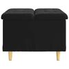 vidaXL Button Stool with Cushion Black 60 x 60 x 45 cm Velvet