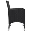 vidaXL 3 Piece Bistro Set Poly Rattan and Acacia Wood Black