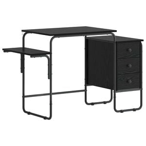 vidaXL Desk with Storage Black Oak 120 x 50 x 75 cm
