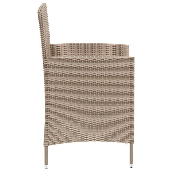 vidaXL Garden Chairs with Cushions 4 pcs Poly Rattan Beige