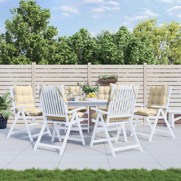 vidaXL Lowback Chair Cushions 6 pcs Beige Oxford Fabric