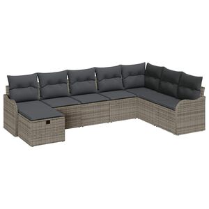 vidaXL Sofa Set 8 pcs 8-Seater Grey Poly Rattan