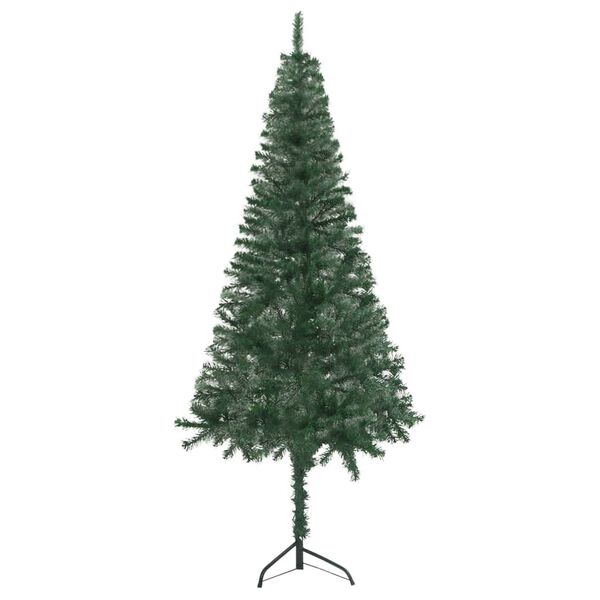 vidaXL Corner Artificial Pre-lit Christmas Tree Green 150 cm PVC