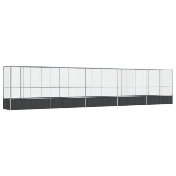 vidaXL Aviary with Extension Silver 1042.5x107x212 cm Steel