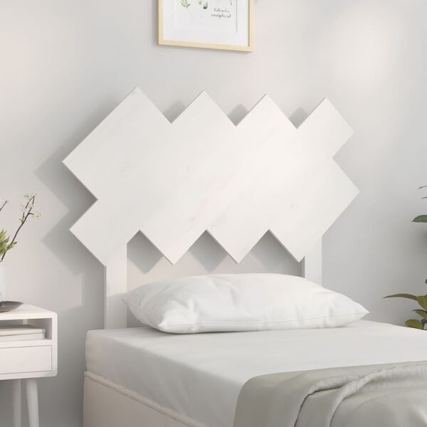 vidaXL Bed Headboard White 92x3x81 cm Solid Wood Pine