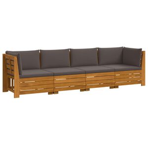 vidaXL 4 pcs Outdoor Sofa Set Solid Acacia Wood Brown