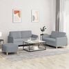 vidaXL 3 Piece Sofa Set with Cushions Light Grey Fabric