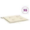 vidaXL Garden Chair Cushions 6 pcs Cream 40x40x3 cm Oxford Fabric