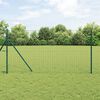 vidaXL Fence with Posts Green 1.2 x 25 m Steel