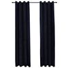 vidaXL Blackout Curtains with Rings 2 pcs Velvet Black 140x245 cm