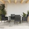 vidaXL 5 Piece Garden Dining Set Black Poly Rattan and Steel