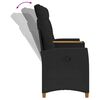 vidaXL Reclining Bench with Table Black 126 x 65 x 112 cm Poly Rattan