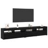 vidaXL TV Cabinet 2 pcs Black Oak 210 x 35 x 40 cm Engineered Wood