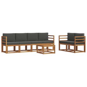 vidaXL Outdoor Sofa Set with Cushion 7 pcs Natural and Anthracite