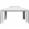 vidaXL Gazebo | White and Black | Polyester fabric, Steel frame | 3x4 m
