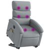vidaXL Electric Stand up Massage Recliner Chair Light Grey Fabric