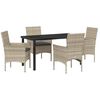 vidaXL Garden Dining Set 5 pcs Light Grey Poly Rattan