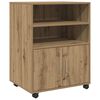 vidaXL Rolling Cabinet Artisian Oak 60x48x81 cm Engineered Wood