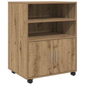 vidaXL Rolling Cabinet Artisian Oak 60x48x81 cm Engineered Wood