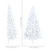 vidaXL Artificial Half Pre-lit Christmas Tree with Ball Set White 180 cm