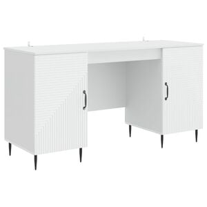 vidaXL Desk with Shelf White 142.5 x 50 x 75 cm Engineered Wood