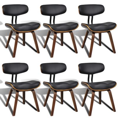 Artificial Leather Dining Chair with Backrest 6 pcs
