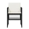 vidaXL Garden Chairs with Cushions 4 pcs Black Poly Rattan