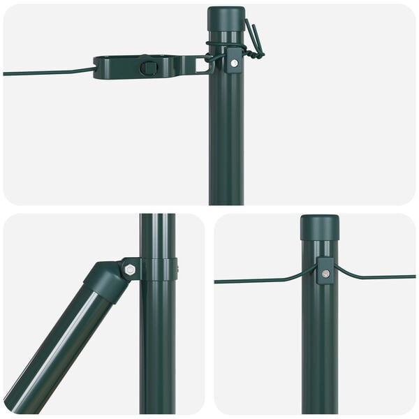 vidaXL Fence Posts Manual 13 pcs Green Ø32mm 80 cm Galvanised steel