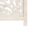 vidaXL Hand carved 3-Panel Room Divider White 120x165 cm Solid Mango Wood