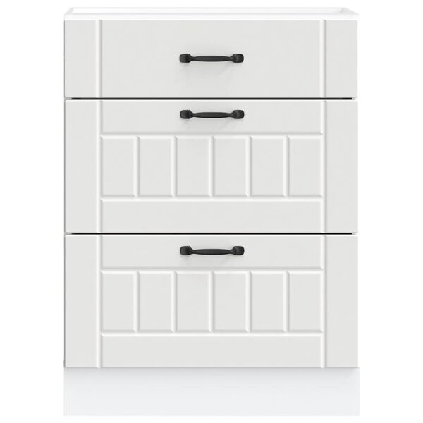 vidaXL Kitchen Base Cabinet Lucca White Engineered Wood