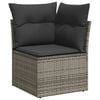 vidaXL 9 Piece Garden Sofa Set with Cushions Grey Poly Rattan