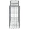 vidaXL Arched Gabion Baskets 14 pcs 200x50x80/100 cm Galvanised Iron