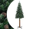 vidaXL Slim Christmas Tree with Real Wood and White Snow Green 180 cm
