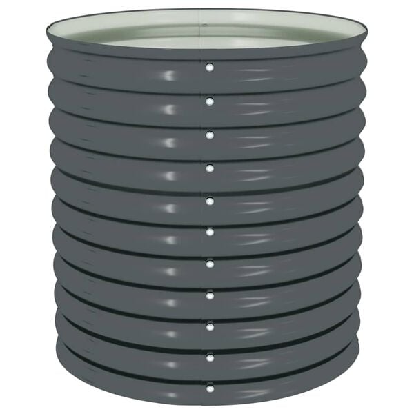 vidaXL Garden Raised Bed 80x80x81 cm Galvanised Steel Grey