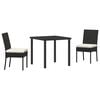 vidaXL Garden Dining Set 3 pcs Grey Powder-Coated Steel