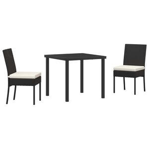vidaXL Garden Dining Set 3 pcs Grey Powder-Coated Steel