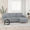 vidaXL 3-Seater Sofa with Footstool Light Grey 180 cm Fabric