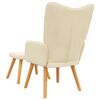 vidaXL Relaxing Chair with a Stool Cream Fabric