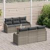 vidaXL Garden Sofa Set with Cushion 7 pcs Grey Poly Rattan