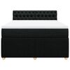 vidaXL Box Spring Bed with Mattress Black Queen Fabric