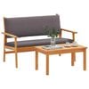 vidaXL Garden Sofa Set with Cushion 2 pcs Anthracite Solid Acacia Wood