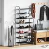 vidaXL Shoe Rack with 8 Shelves Metal and Non-woven Fabric Black
