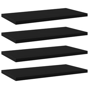 vidaXL Bookshelf Boards 4 pcs Black 40x20x1.5 cm Engineered Wood
