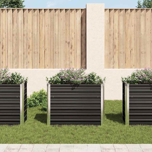 vidaXL Garden Raised Bed Anthracite 100x40x77 cm Galvanised Steel