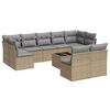 vidaXL 10 Piece Garden Sofa Set with Cushions Beige Poly Rattan