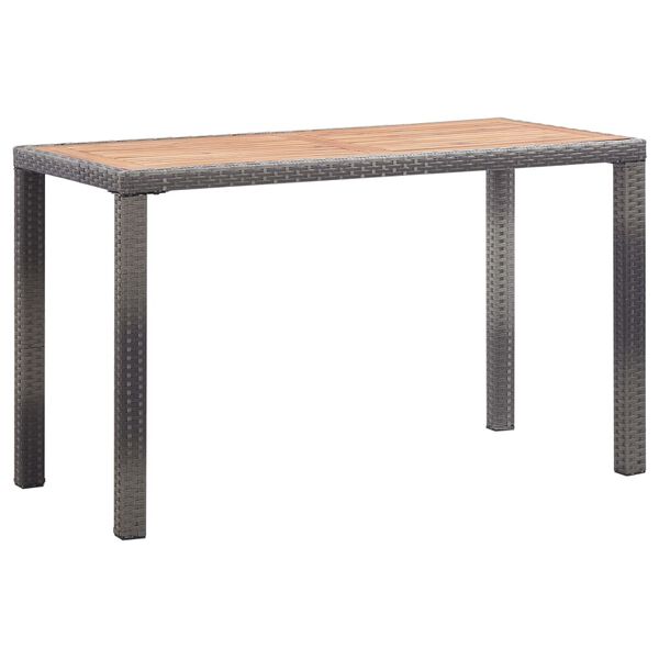 vidaXL Garden Table Anthracite and Brown 123x60x74 cm Solid Acacia Wood
