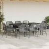 vidaXL 9 Piece Garden Dining Set with Cushions Black Poly Rattan Glass