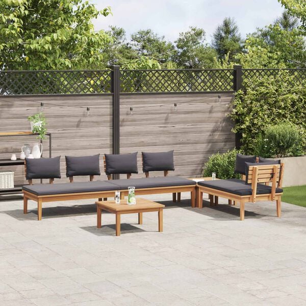 vidaXL Garden Sofa Set 5 pcs Brown and Grey
